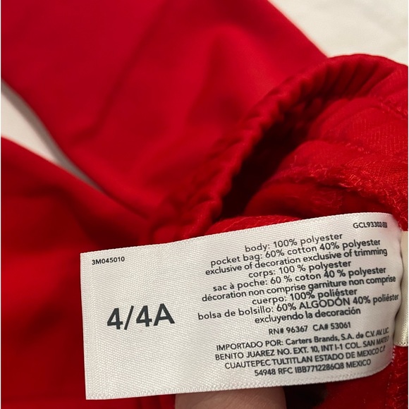 NEW OshKosh B’Gosh Toddler Boys Red Sweat Pants Drawstring w/zipper legs Size 4 - Picture 3 of 7